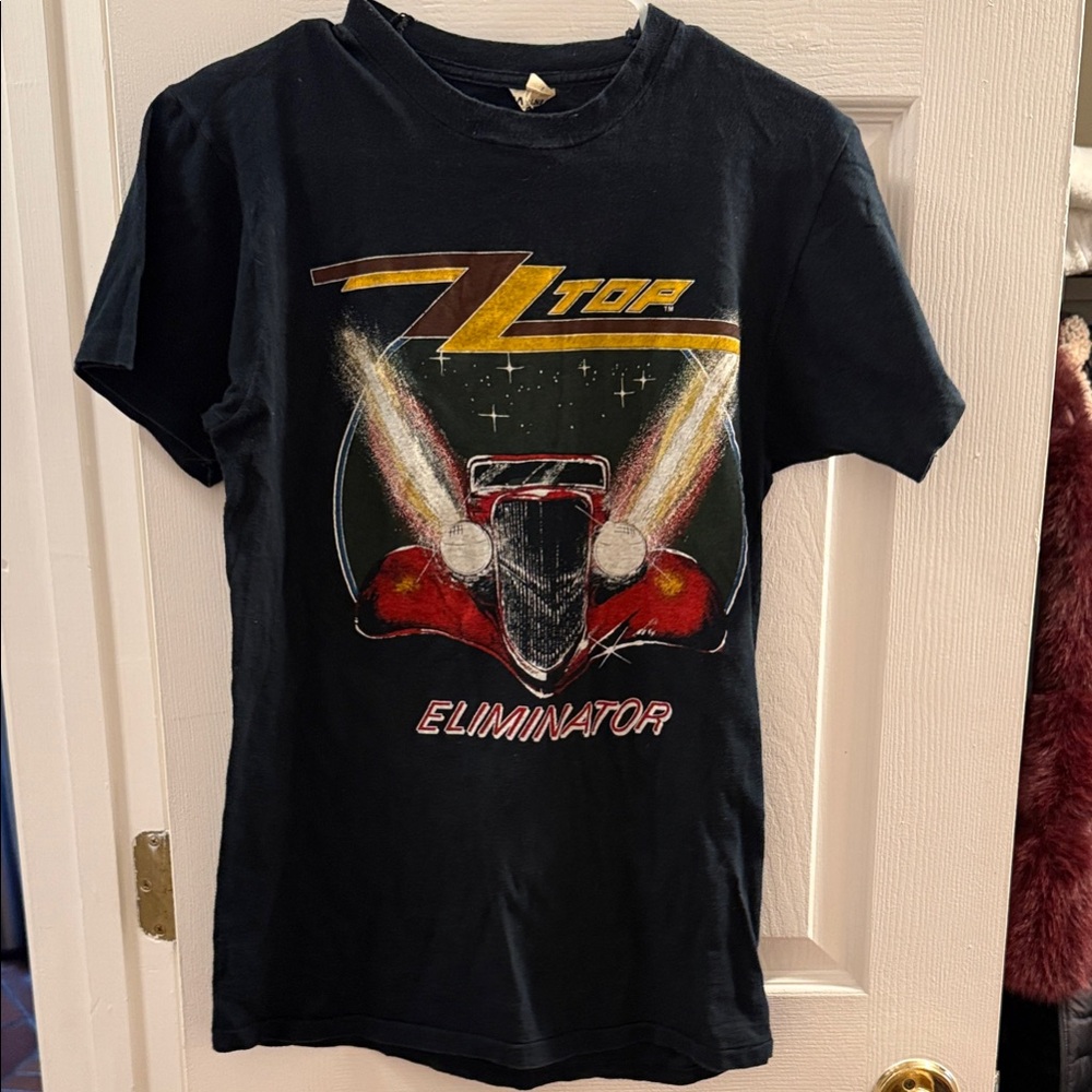Screen Stars Black Graphic tee ZZ Top Eliminator 1983